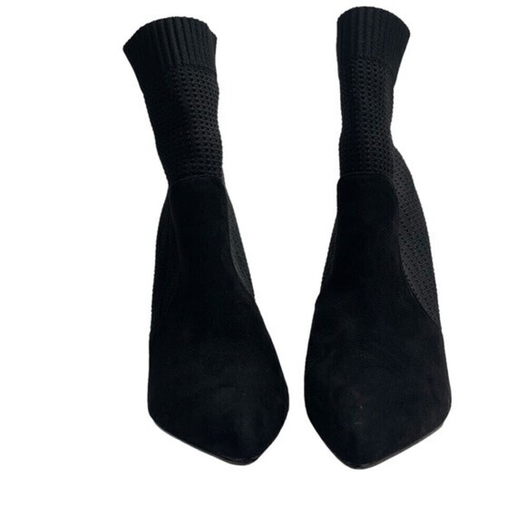 Catherine Malandrino Boots 9.5 Dnonita Black Stretch Knit Sock Bootie Heel - Picture 3 of 9